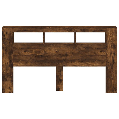 LED Headboard Smoked Oak, 180x18.5x103.5 cm, Engineered Wood