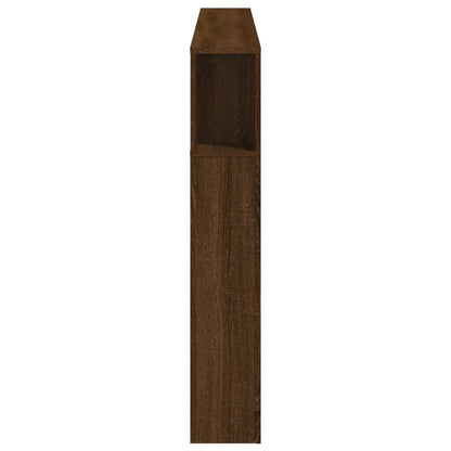 Elegant Brown Oak LED Headboard 180x18.5x103.5 cm - Engineered Wood