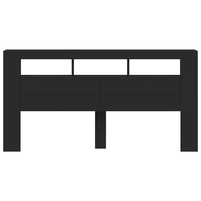 Sleek Black LED Headboard, 200cm, Engineered Wood