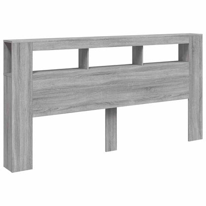 Grey Sonoma Engineered Wood LED Headboard - 200 cm