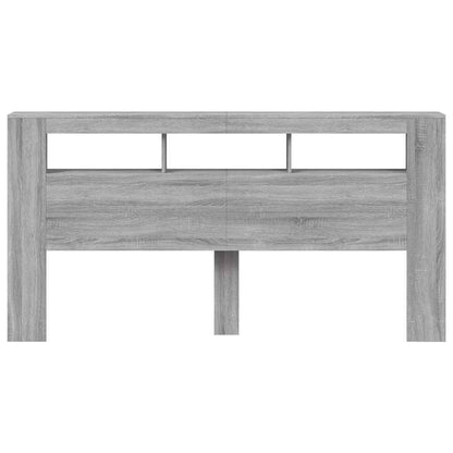 Grey Sonoma Engineered Wood LED Headboard - 200 cm
