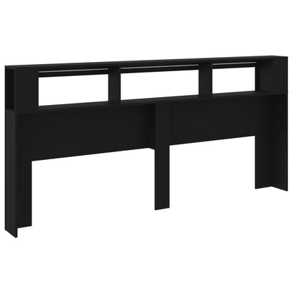 Sleek Black LED Headboard 220x18.5x103.5 cm - Engineered Wood