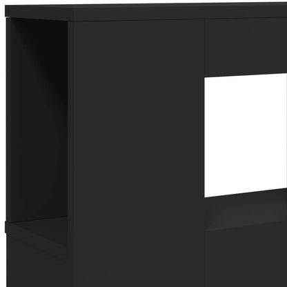 Sleek Black LED Headboard 220x18.5x103.5 cm - Engineered Wood