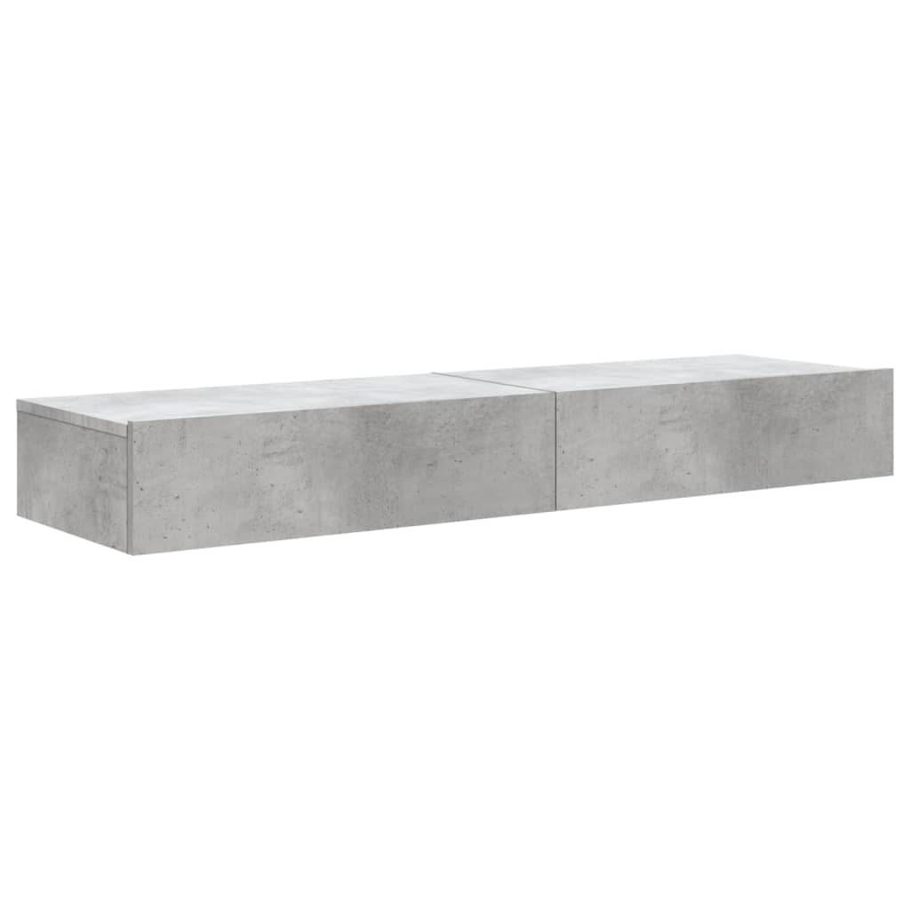 TV Cabinets with LED Lights 2 pcs Concrete Grey 60x35x15.5 cm