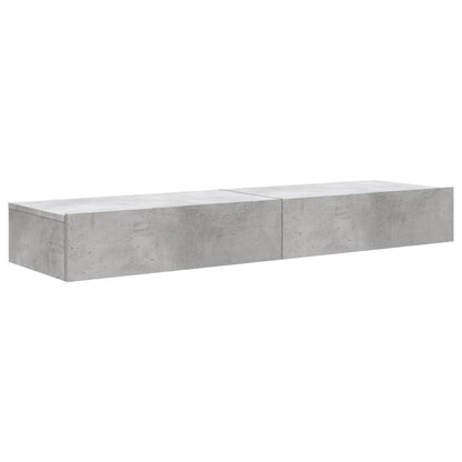 TV Cabinets with LED Lights 2 pcs Concrete Grey 60x35x15.5 cm