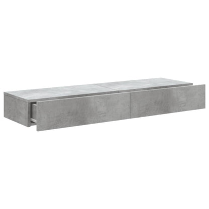 TV Cabinets with LED Lights 2 pcs Concrete Grey 60x35x15.5 cm