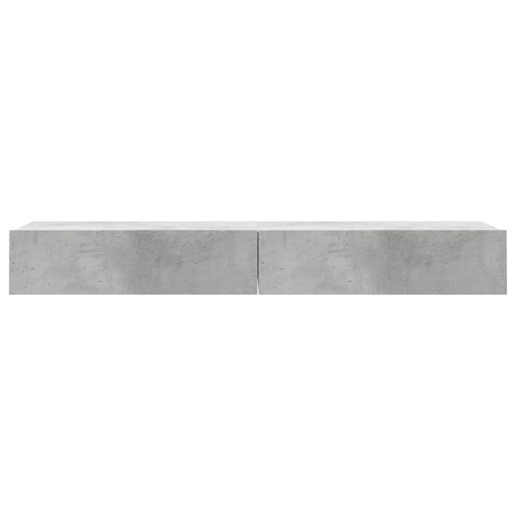 TV Cabinets with LED Lights 2 pcs Concrete Grey 60x35x15.5 cm