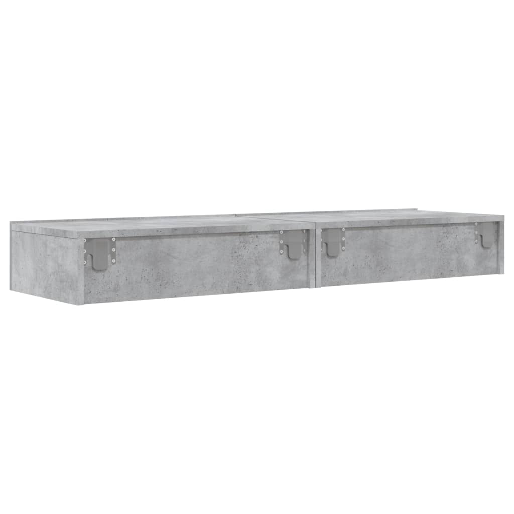 TV Cabinets with LED Lights 2 pcs Concrete Grey 60x35x15.5 cm