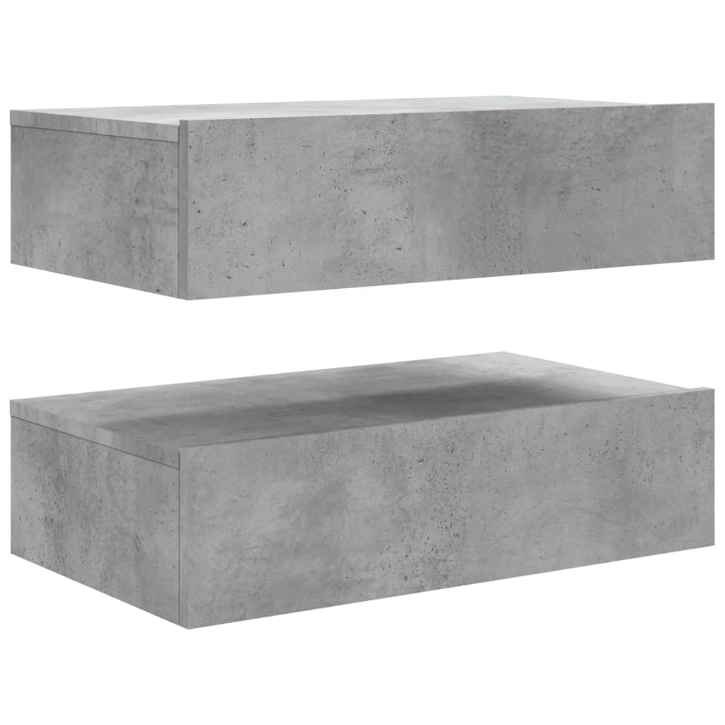 TV Cabinets with LED Lights 2 pcs Concrete Grey 60x35x15.5 cm