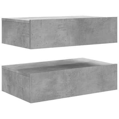 TV Cabinets with LED Lights 2 pcs Concrete Grey 60x35x15.5 cm