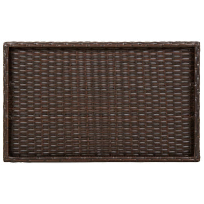 Folding Tray Table Brown 65x40x75 cm Poly Rattan