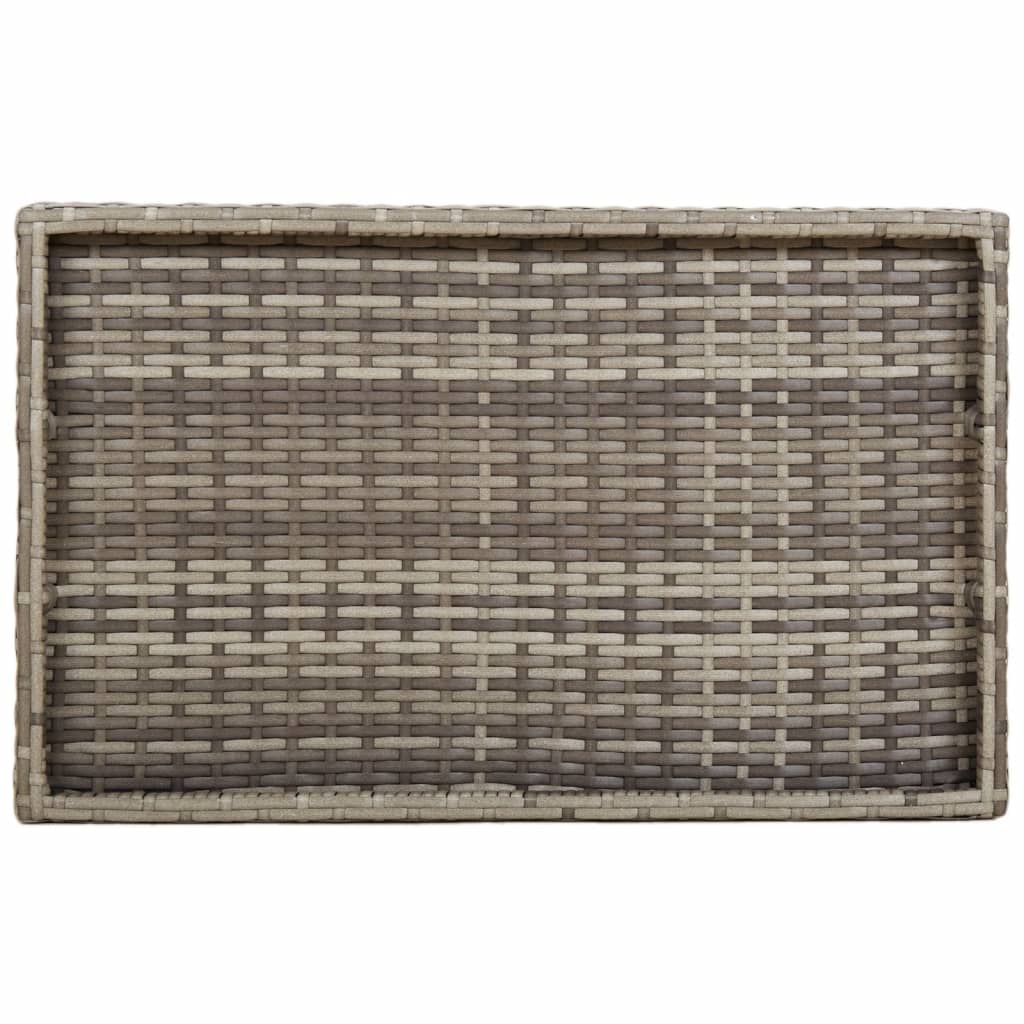 Folding Tray Table Grey 65x40x75 cm Poly Rattan