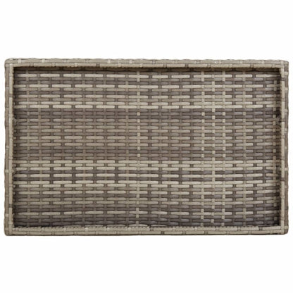 Folding Tray Table Grey 65x40x75 cm Poly Rattan