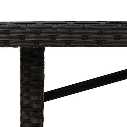 Garden Table with Acacia Wood Top Black 190x80x74 cm Poly Rattan