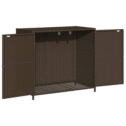 Brown Poly Rattan Garden Storage Cabinet, 83x45x76 cm