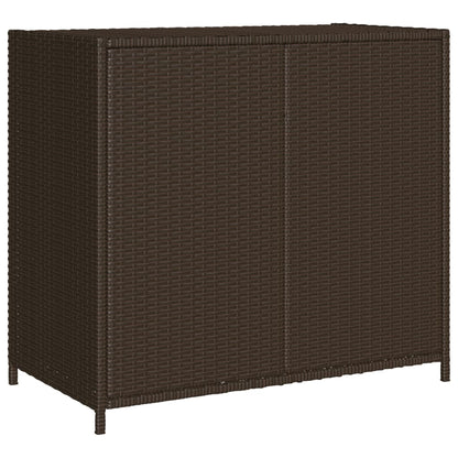 Brown Poly Rattan Garden Storage Cabinet, 83x45x76 cm