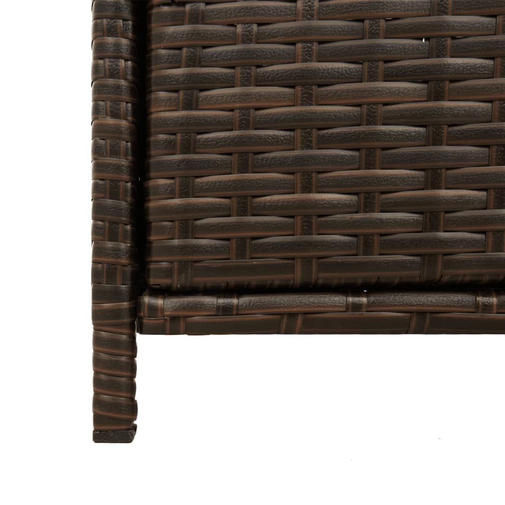 Brown Poly Rattan Garden Storage Cabinet, 83x45x76 cm