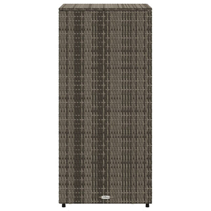 Stylish Grey Poly Rattan Garden Storage Cabinet 50x55x115 cm