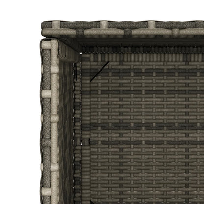 Stylish Grey Poly Rattan Garden Storage Cabinet 50x55x115 cm