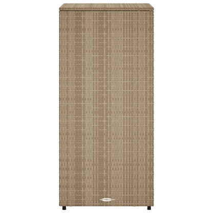Beige Poly Rattan Garden Storage Cabinet 50x55x115 cm