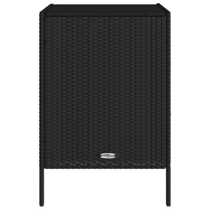 Black Poly Rattan Garden Storage Cabinet - 55x59x80 cm