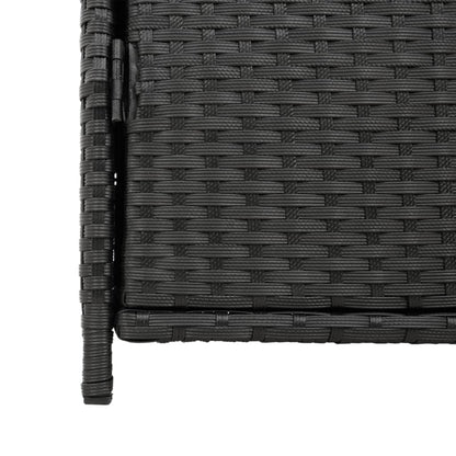 Black Poly Rattan Garden Storage Cabinet - 55x59x80 cm