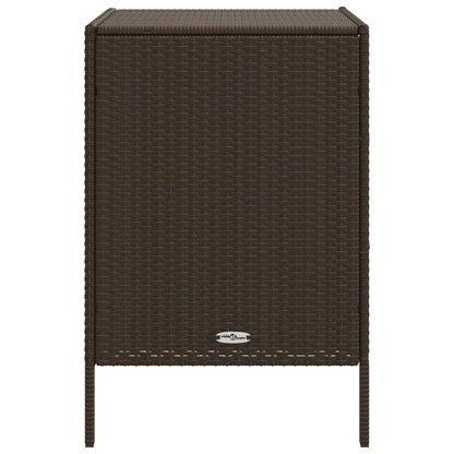 Brown Poly Rattan Garden Storage Cabinet 55x59x80 cm