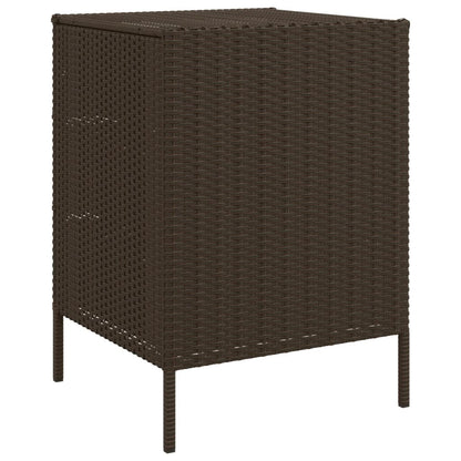 Brown Poly Rattan Garden Storage Cabinet 55x59x80 cm