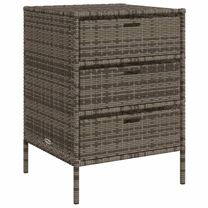 Poly Rattan Garden Storage Cabinet, Grey, 55x59x80 cm