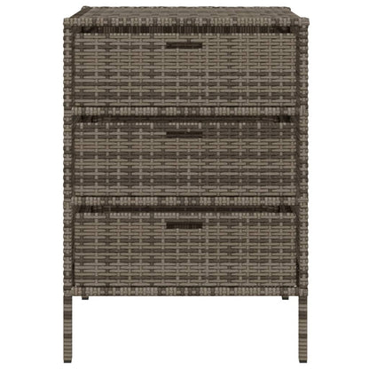 Poly Rattan Garden Storage Cabinet, Grey, 55x59x80 cm