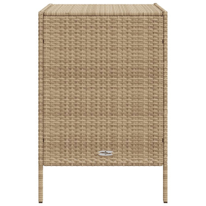 Beige Poly Rattan Garden Storage Cabinet 55x59x80 cm
