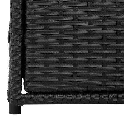Black Poly Rattan Garden Storage Cabinet - 55x59x69 cm
