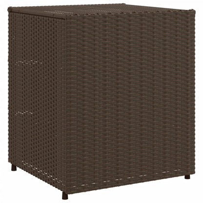 Brown Poly Rattan Garden Storage Cabinet - 55x59x69 cm