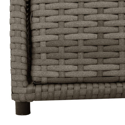 Compact Grey Poly Rattan Garden Storage Cabinet 55x59x69 cm