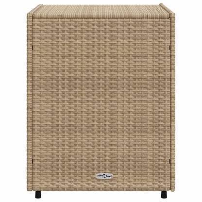Beige Poly Rattan Garden Storage Cabinet, 55x59x69 cm