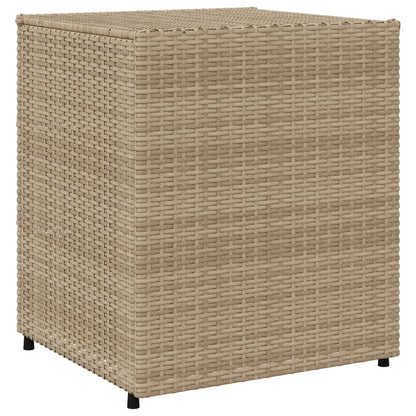 Beige Poly Rattan Garden Storage Cabinet, 55x59x69 cm