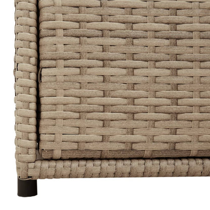 Beige Poly Rattan Garden Storage Cabinet, 55x59x69 cm
