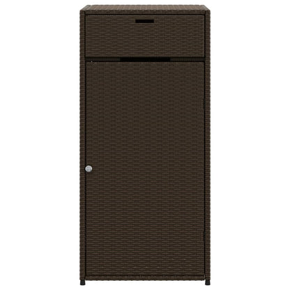Poly Rattan Garden Storage Cabinet, Brown, 55x55x111 cm