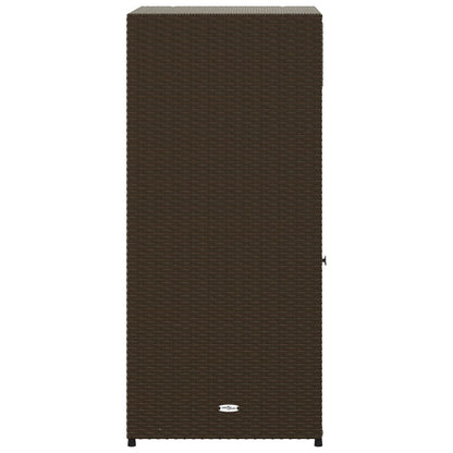 Poly Rattan Garden Storage Cabinet, Brown, 55x55x111 cm