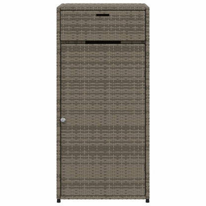 Compact Grey Poly Rattan Garden Storage Cabinet 55x55x111 cm