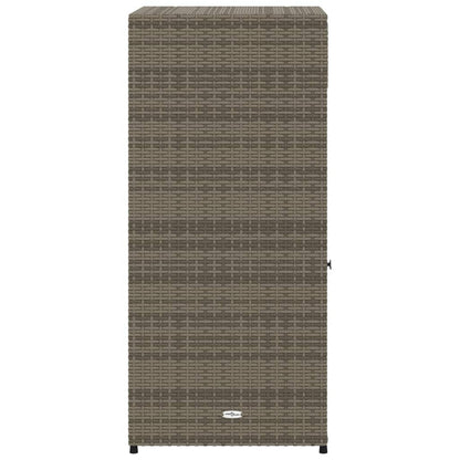 Compact Grey Poly Rattan Garden Storage Cabinet 55x55x111 cm