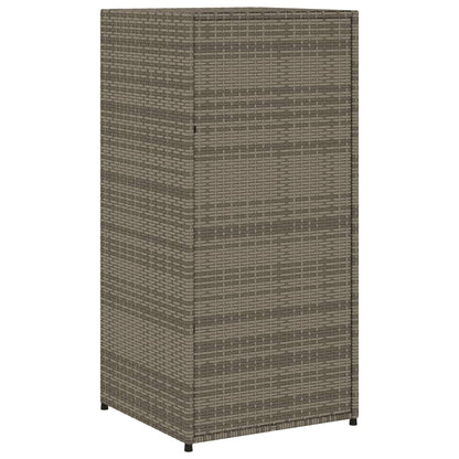 Compact Grey Poly Rattan Garden Storage Cabinet 55x55x111 cm