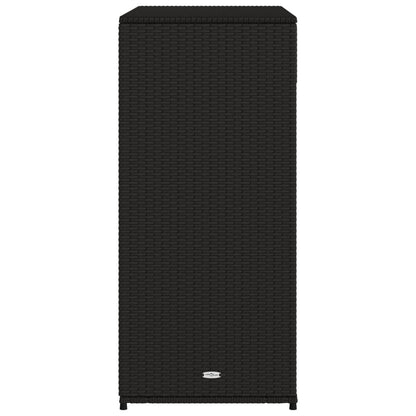 Black Poly Rattan Garden Storage Cabinet 105x55x113 cm