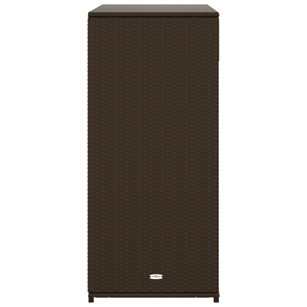 Outdoor Garden Storage Cabinet - Brown Poly Rattan, 105x55x113 cm