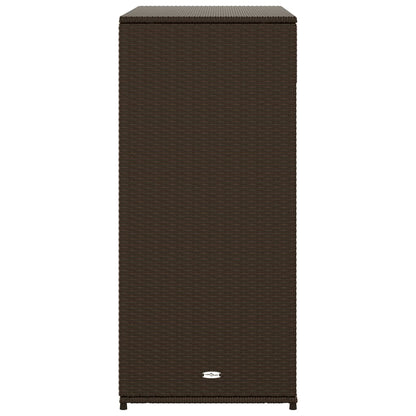 Outdoor Garden Storage Cabinet - Brown Poly Rattan, 105x55x113 cm