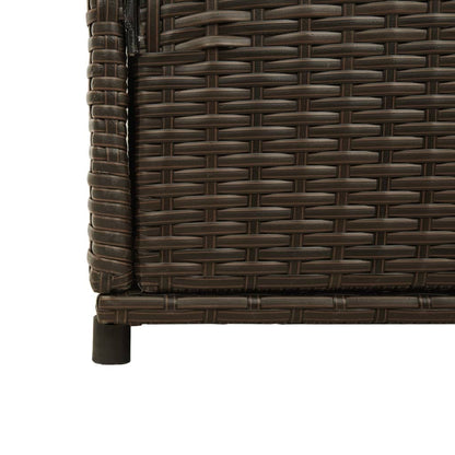 Outdoor Garden Storage Cabinet - Brown Poly Rattan, 105x55x113 cm