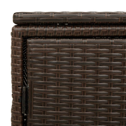Stylish Brown Poly Rattan Garden Storage Cabinet 110x55x60.5 cm