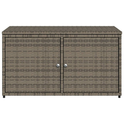 Grey Poly Rattan Garden Storage Cabinet 110x55x60.5 cm