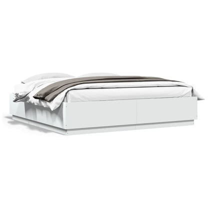 Bed Frame without Mattress White 200x200 cm