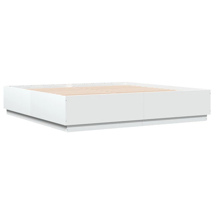 Bed Frame without Mattress White 200x200 cm